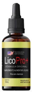 Frasco de Licopro, o suplemento natural desenvolvido para promover a saúde da próstata e o bem-estar masculino