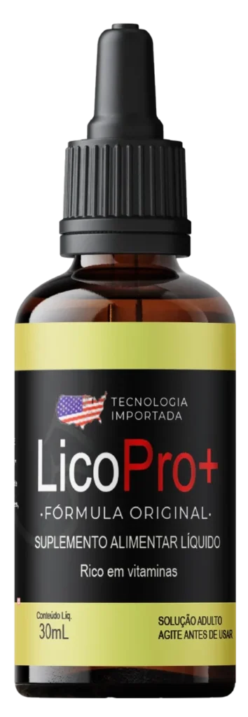 Frasco de Licopro, o suplemento natural desenvolvido para promover a saúde da próstata e o bem-estar masculino
